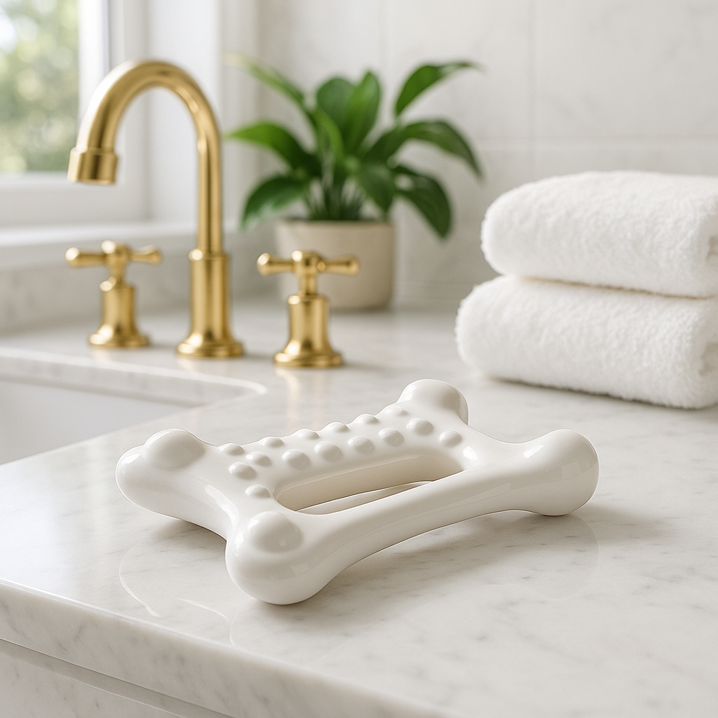 Gua sha dans une salle de bain luxueuse