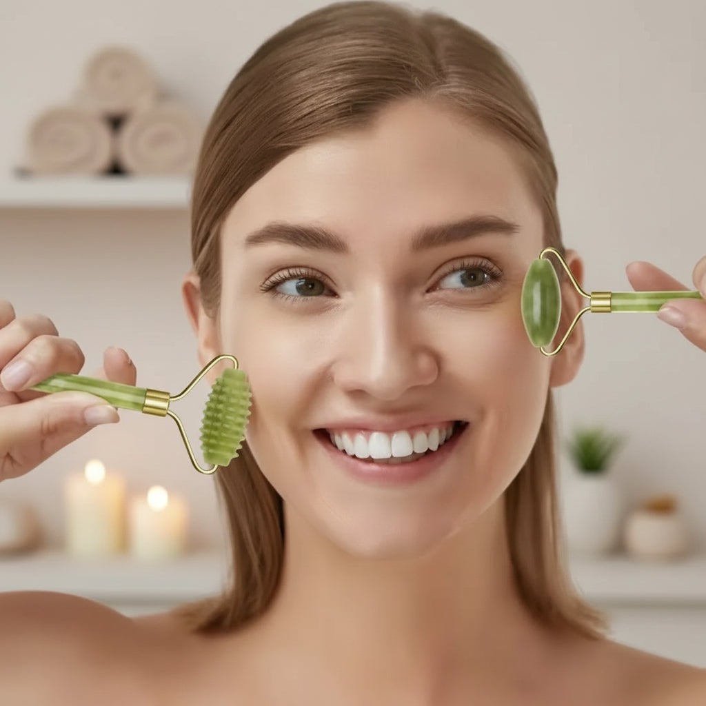 Gua sha sur le visage dans un salon de beauté