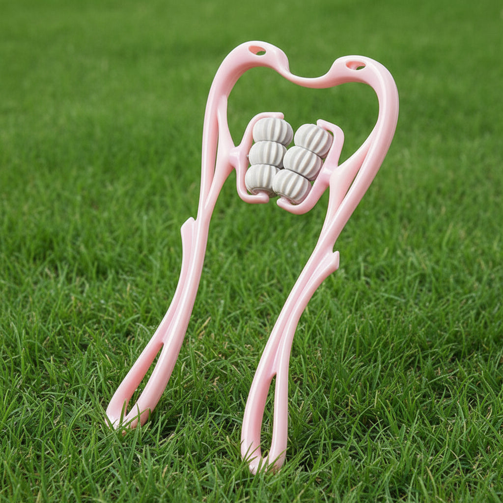 rouleaux de massage sur une pelouse verte