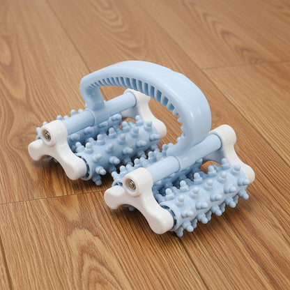 rouleaux de masage sur plancher de bois